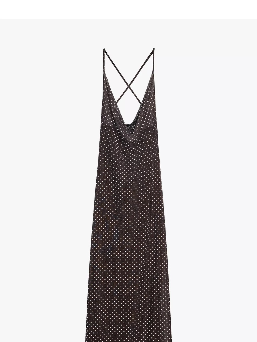 Zara Black Polka Dot Backless Slip Dress